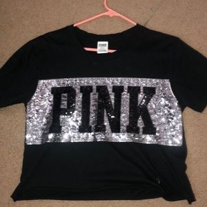 Pink black  sequins shirt